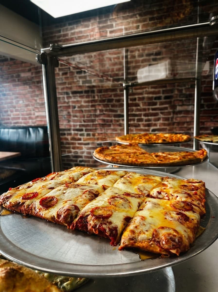 Sicilian pepperoni pizza with hot honey at Ray's Pizzeria in Kenosha, WI