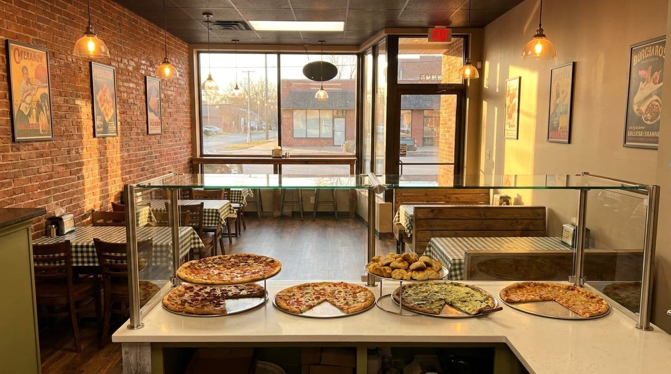 Inside Ray's Pizzeria dining room in Kenosha