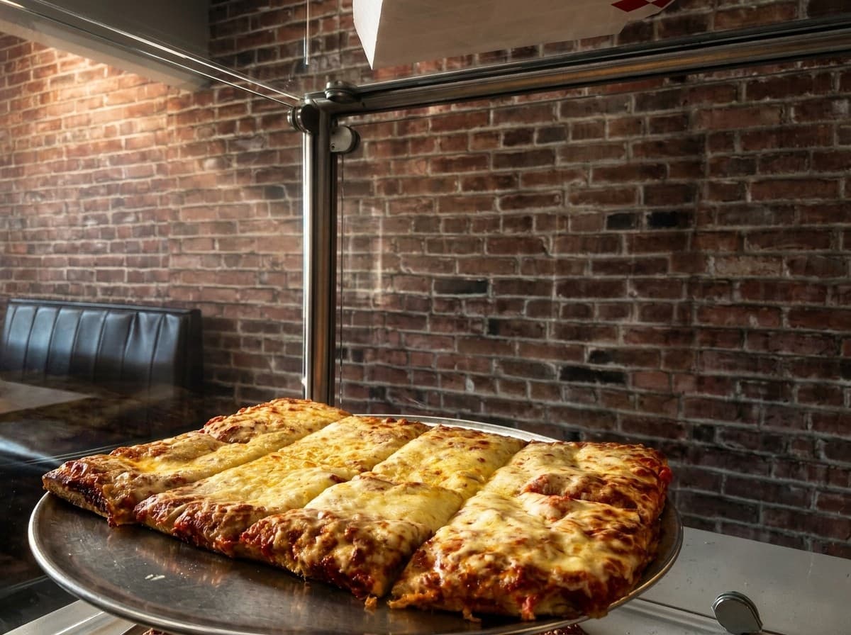 Thick Sicilian-style square pizza at Ray's Pizzeria